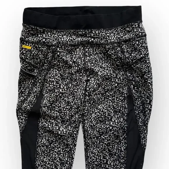 Lole Women's Black & Gray Geometric Sheer Side Activewear 7/8 Leggings Size S - Picture 8 of 13